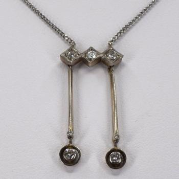 Bílozlatý kolier s brilianty Bílozlatý kolier s brilianty